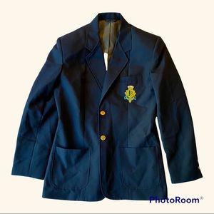 Navy Oversize Blazer with crest